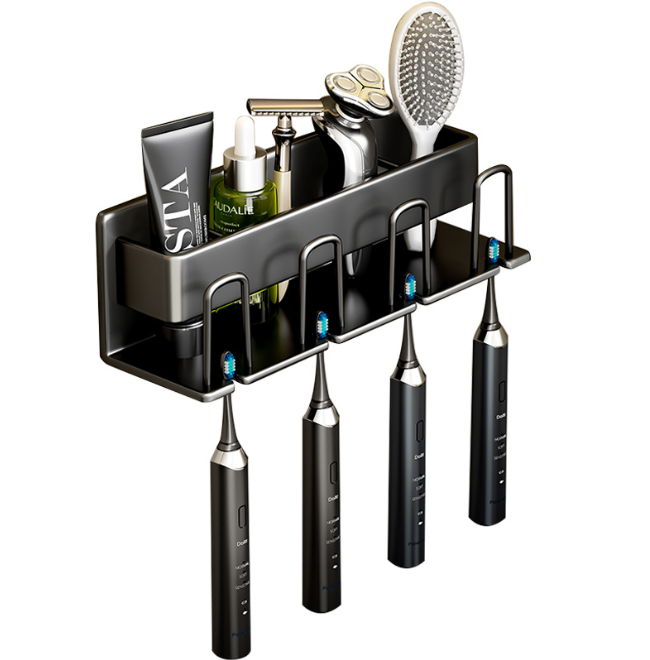 3/4 People Toothbrush Holder Toothpaste Organizer Toothbrush Rack for Bathroom