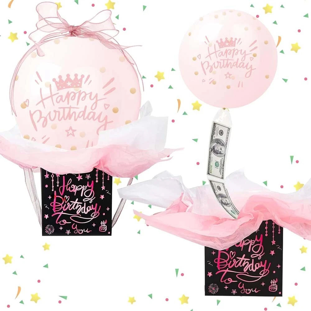 Money Pull Box,Funny Pull Money Balloon Gift Box Happy Birthday Surprise Set