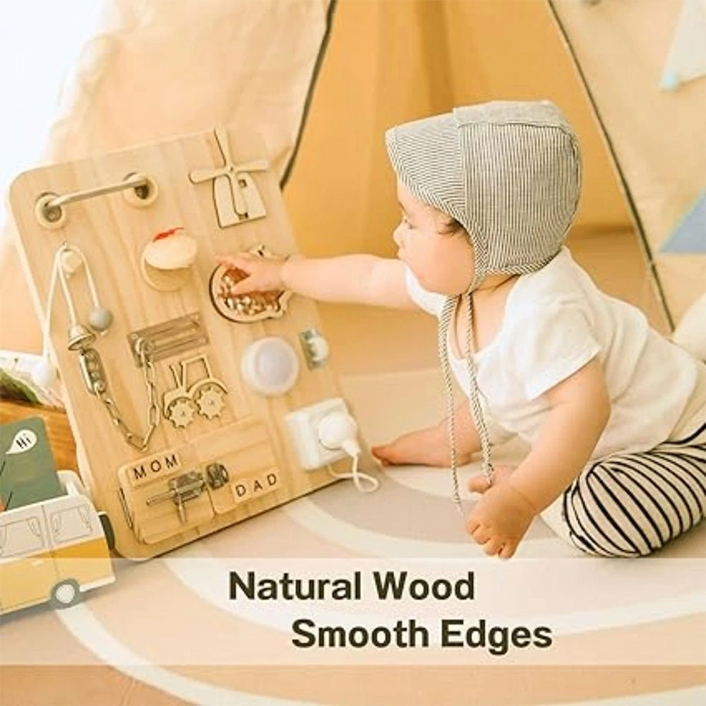 Montessori Busy Board - Educational Fidget Sensory Activity Board for Early Development