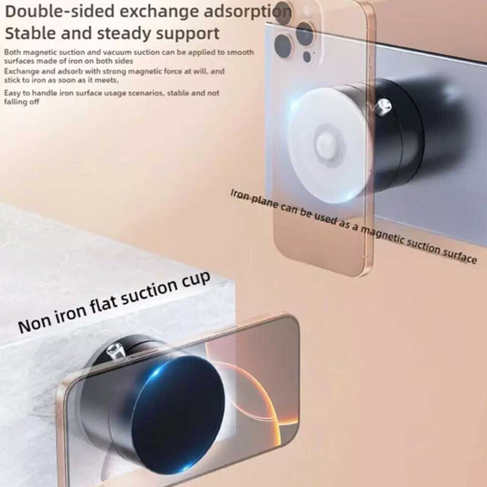Magnetic Car Phone Holder - Vacuum Suction Cup, 360° Rotation, Strong Hold for Dashboard/Windshield