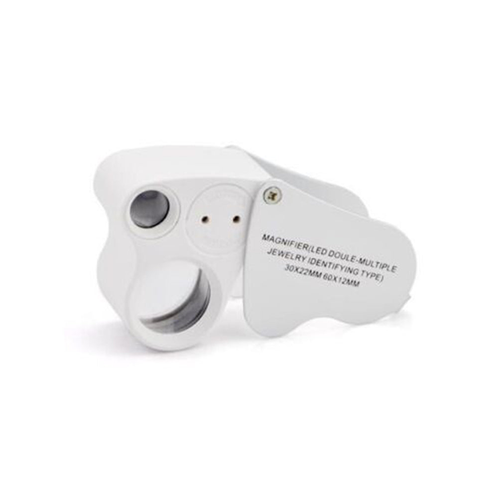 LED Double Multiple 30X 60X Jewelers Eye Loupe Lens Magnifier Magnifying Glass