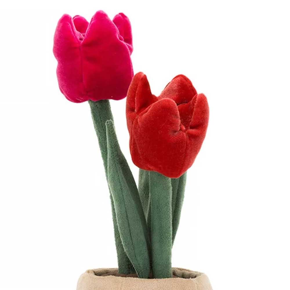 Amuseables Tulip Pot Soft Toy – Cute Flowerpot Plush with Textured Tulip & Felt Pot, Desk Decor Gift