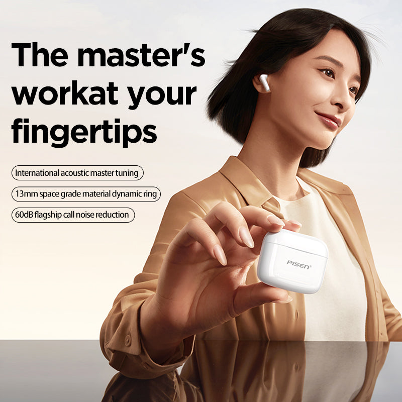 True Wireless Earphones P1 Plus White PISEN