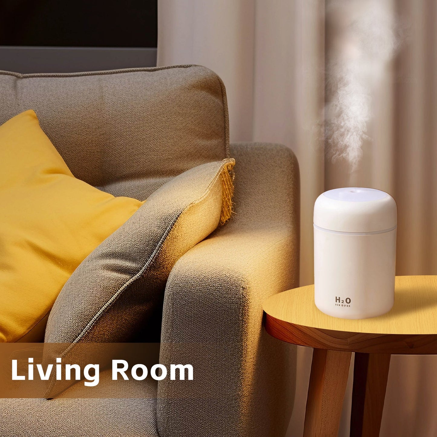 Living Today Mini LED Ultrasonic Humidifier 300ml