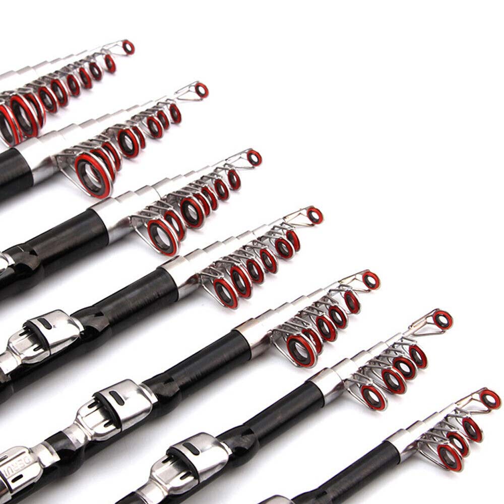 Carbon Fiber Telescopic Fishing Rod Portable Travel Spinning Pole Sea-Freshwater