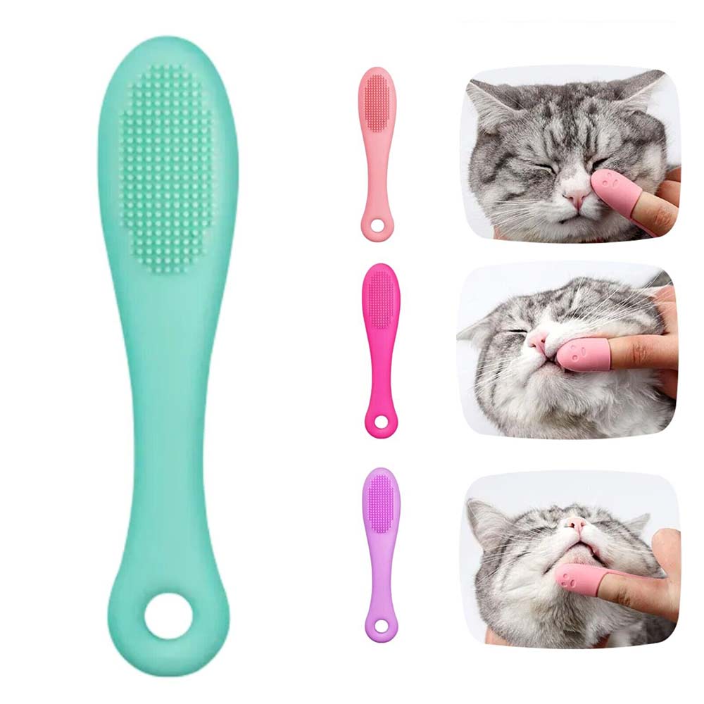 5PCS Pet Finger Toothbrush Dog Cat Silicone Teeth Cleaning Brush Soft Care Tool