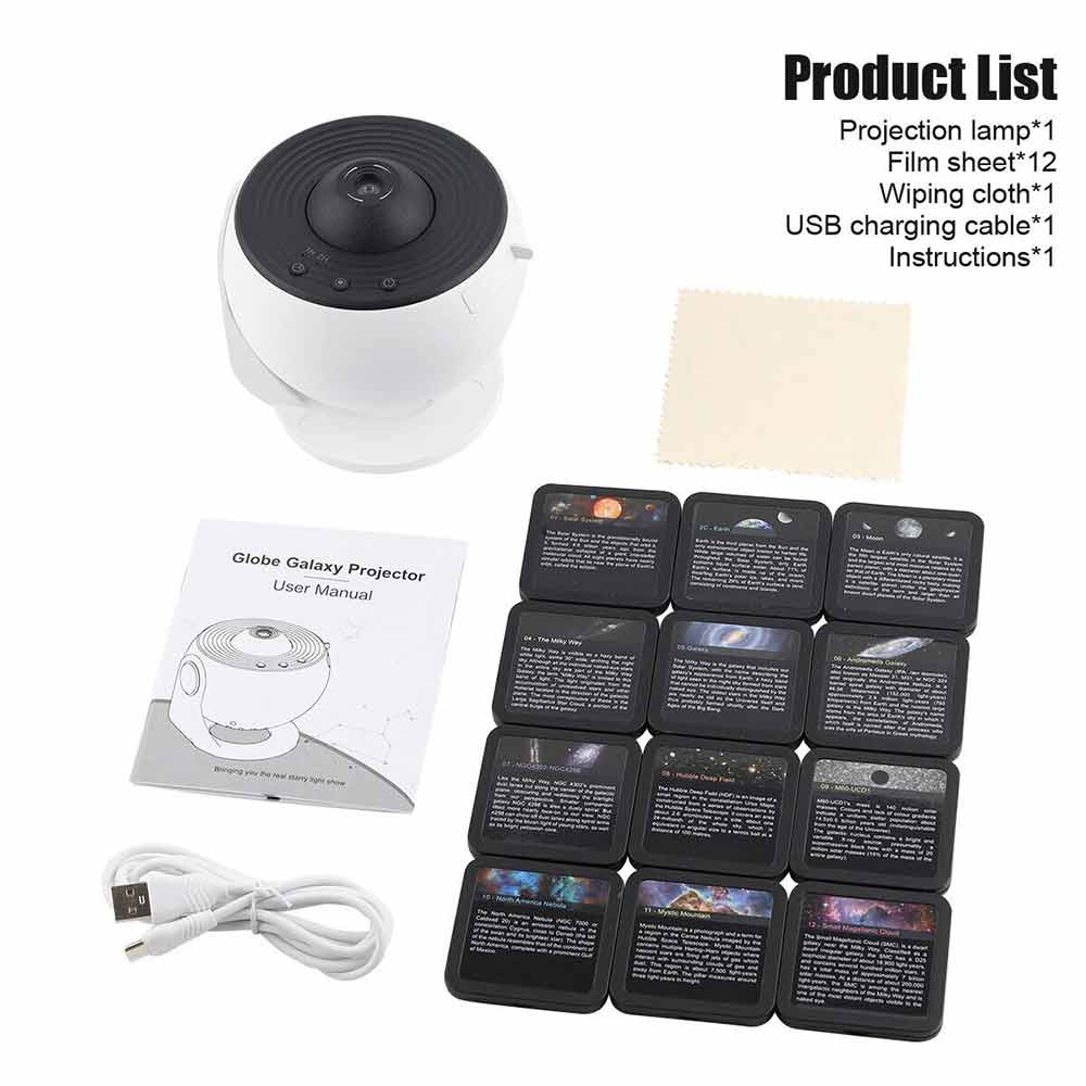 12in1 Planetarium Galaxy Starry Sky Projector Night Light Rotating Star LED Lamp