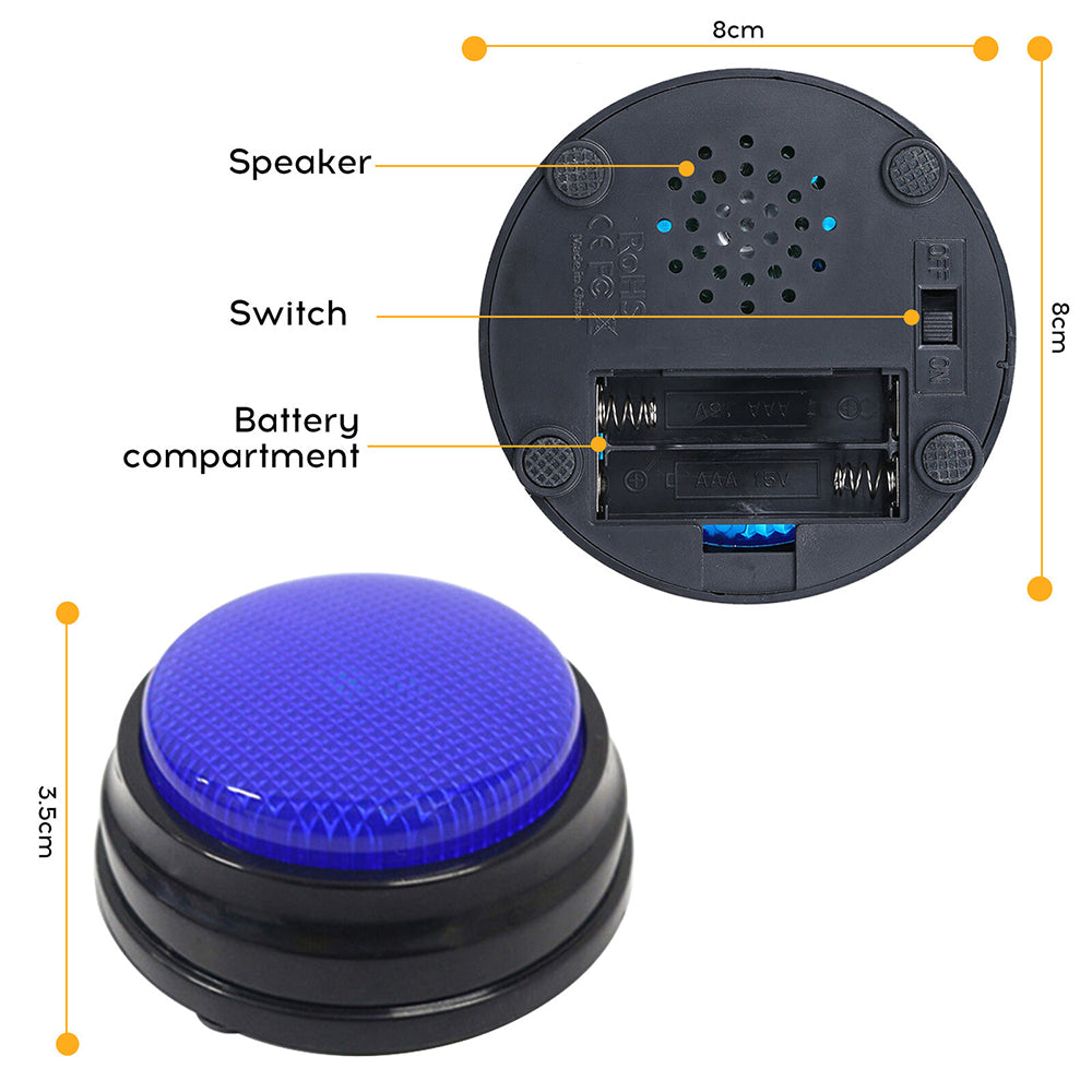 4X Pet Starter Recordable Talking Speaking Button Dog Training Communication Toy
