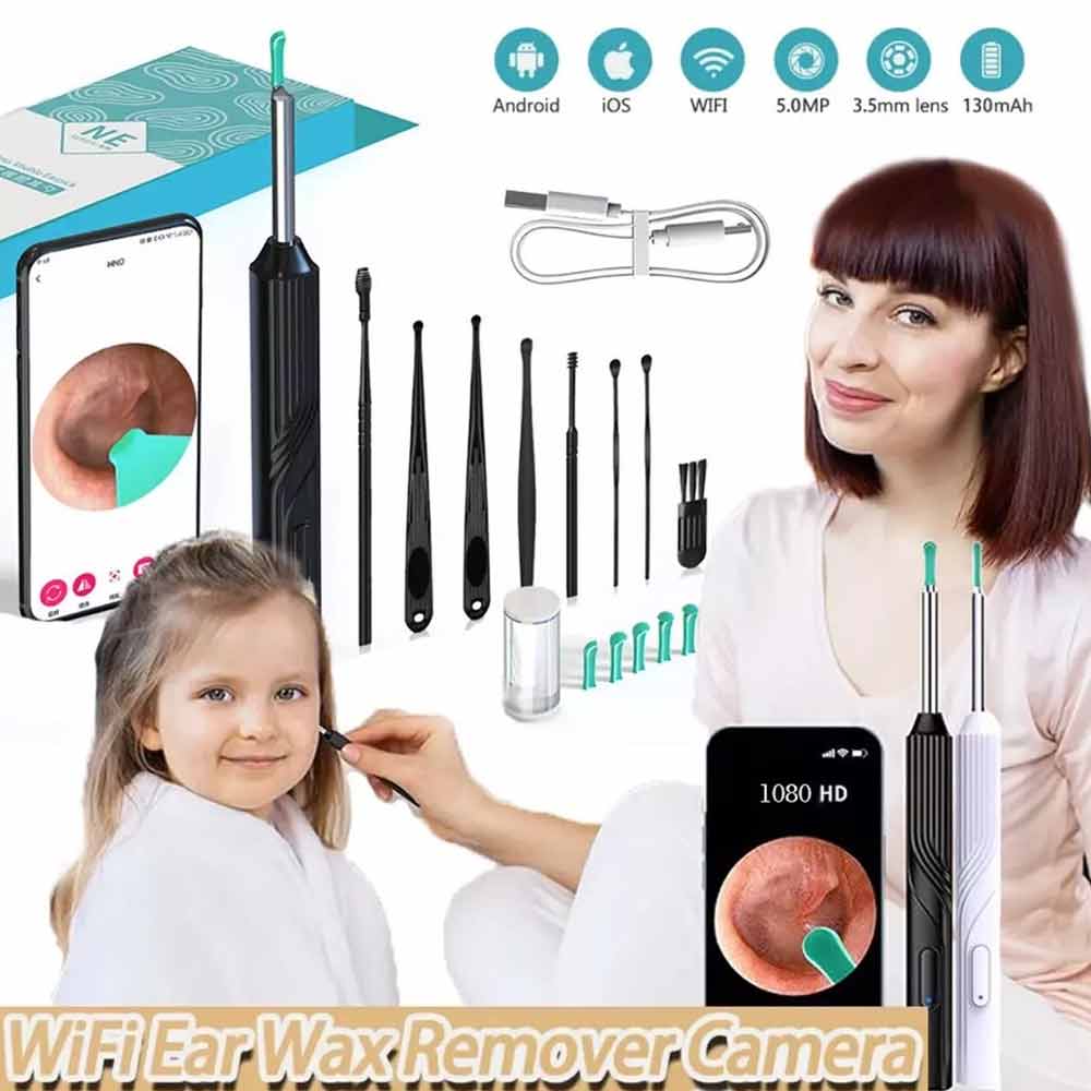 Wireless Ear Wax Remover Camera HD Ear Endoscope Spoon Pick Cleaning Tools Kit