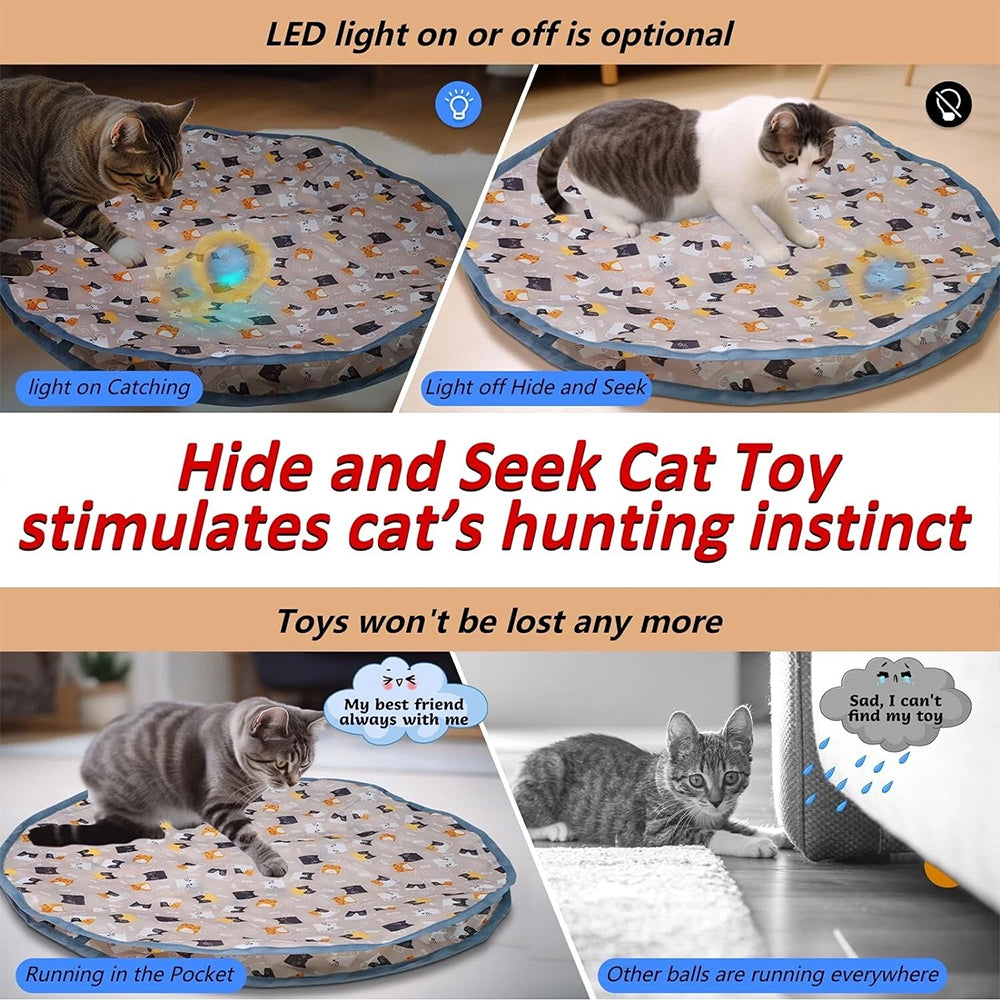 Smart Cat Toys Interactive Chirping Hide and Seek Cat Catching Game Ball