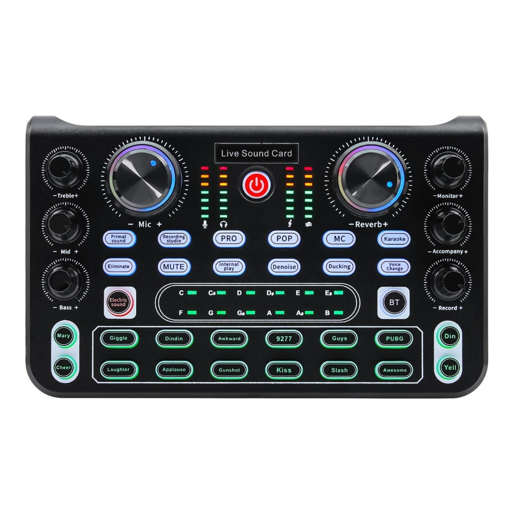 Audio Mixer with Voice Effects for PC Streaming Gaming Live DJ Sound Card USB