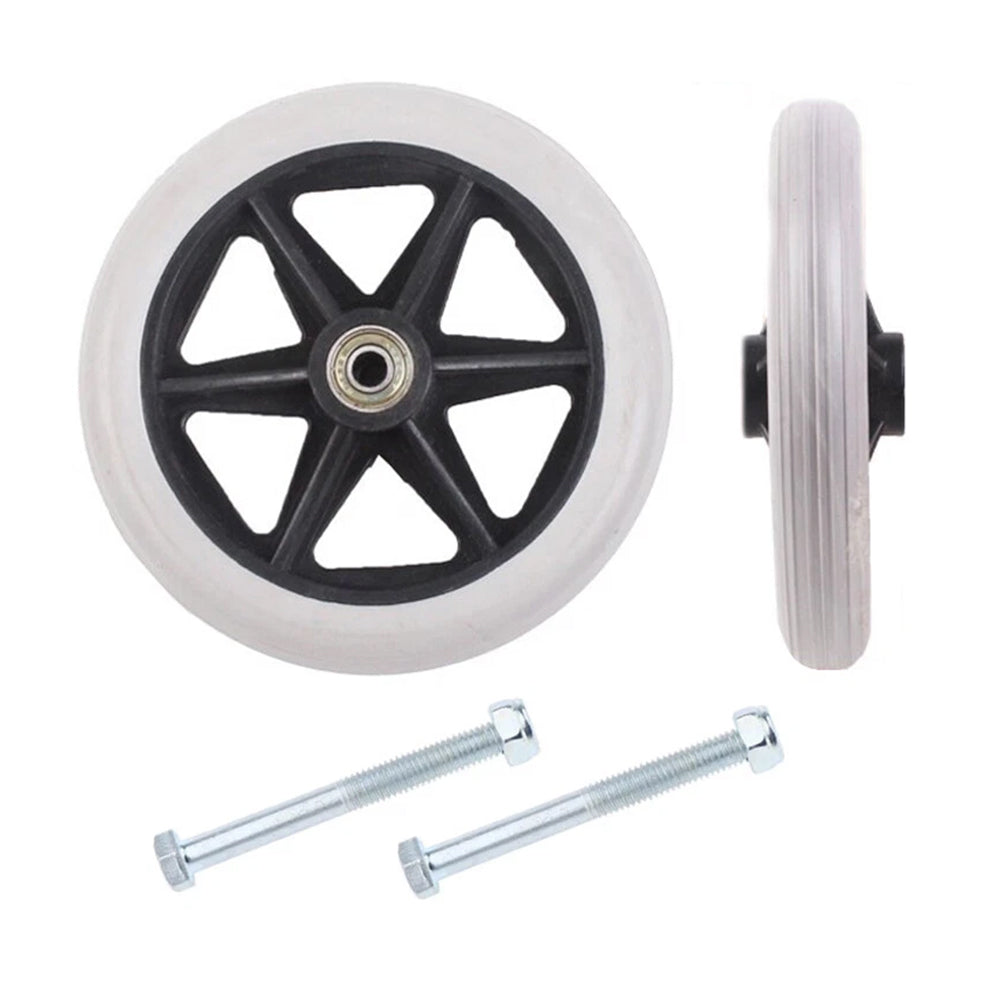 2x 7" Heavy Duty Wheelchair Replacement Front Wheel Smooth-Caster Solid Wheels