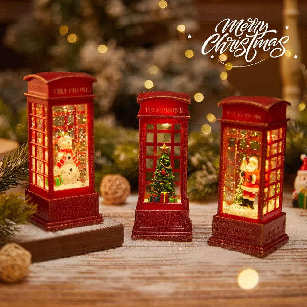 Christmas LED Light Up Lantern Xmas Santa Claus Table Lamp Ornament Decor Gifts