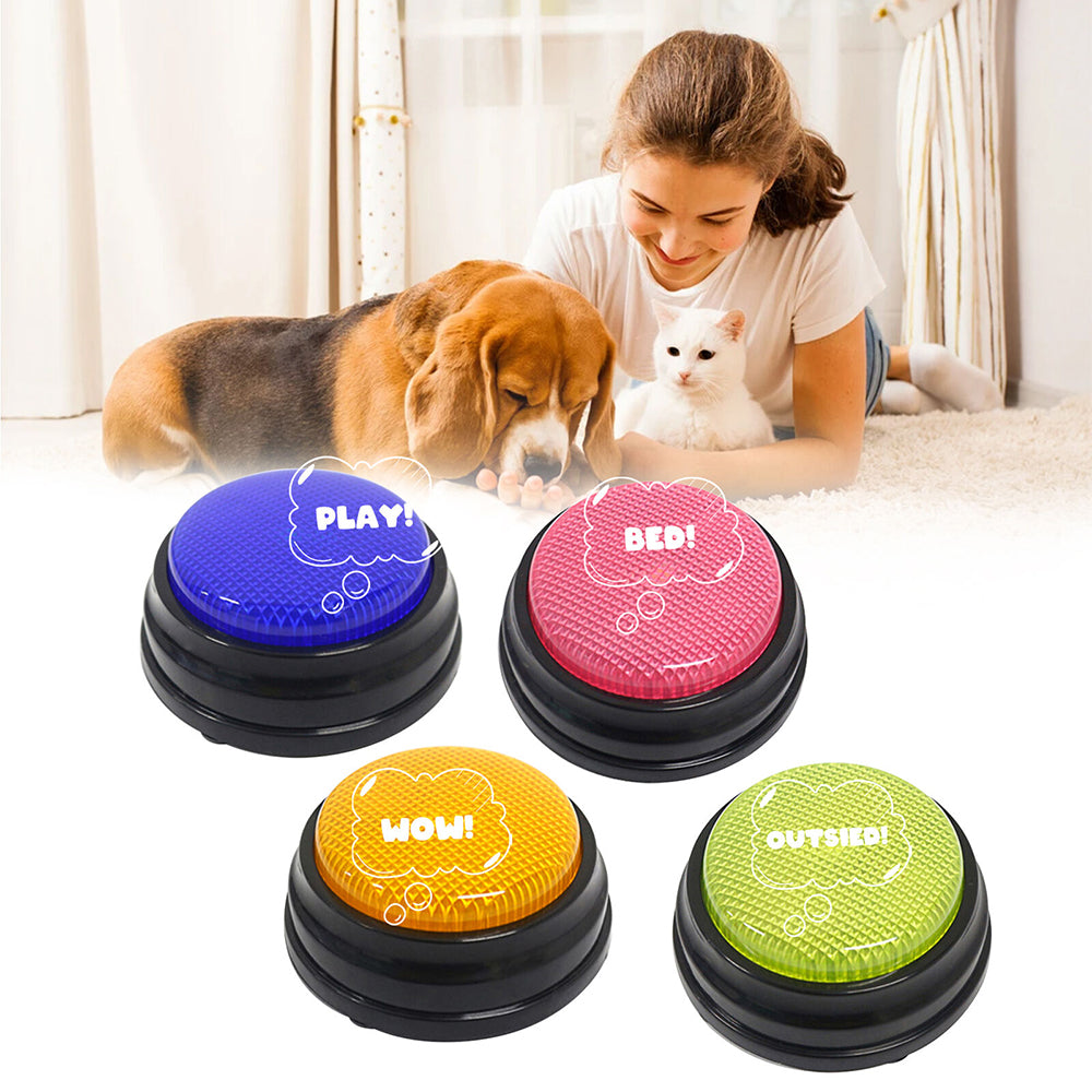 4X Pet Starter Recordable Talking Speaking Button Dog Training Communication Toy