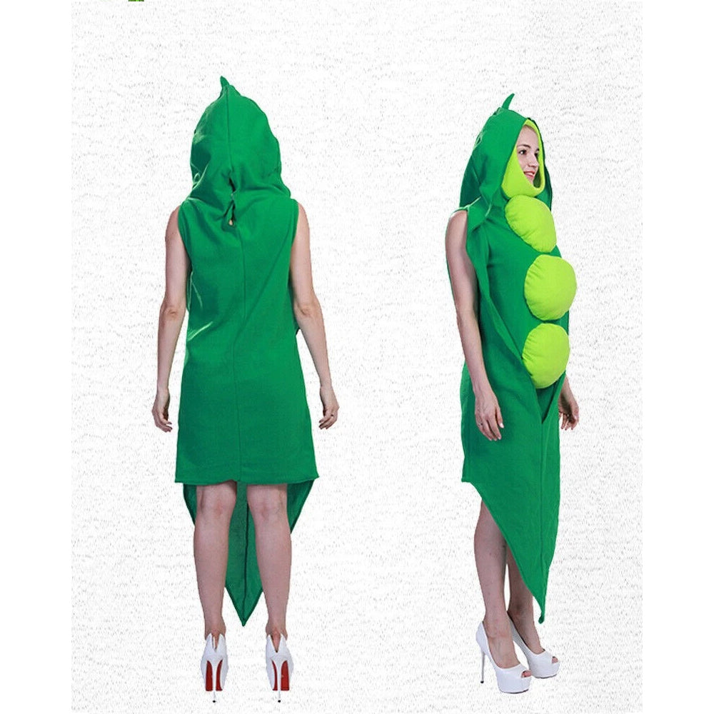 Adult Pea costume Fancy Dress Vegetable Costumes Halloween Cosplay Costume