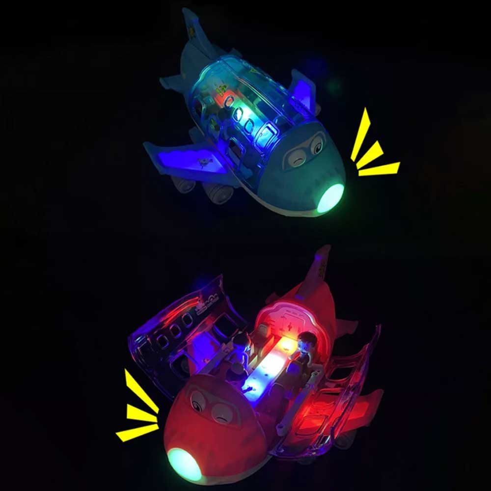 360 Rotating Electric Toy Plane Airplane with Sound Light Gift for Boys Xmas Gift