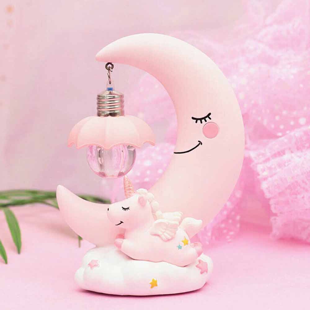 LED 3D Unicorn Bedside Desk Lamp Night Light Moon Lights Boys Girls Kids Bedroom