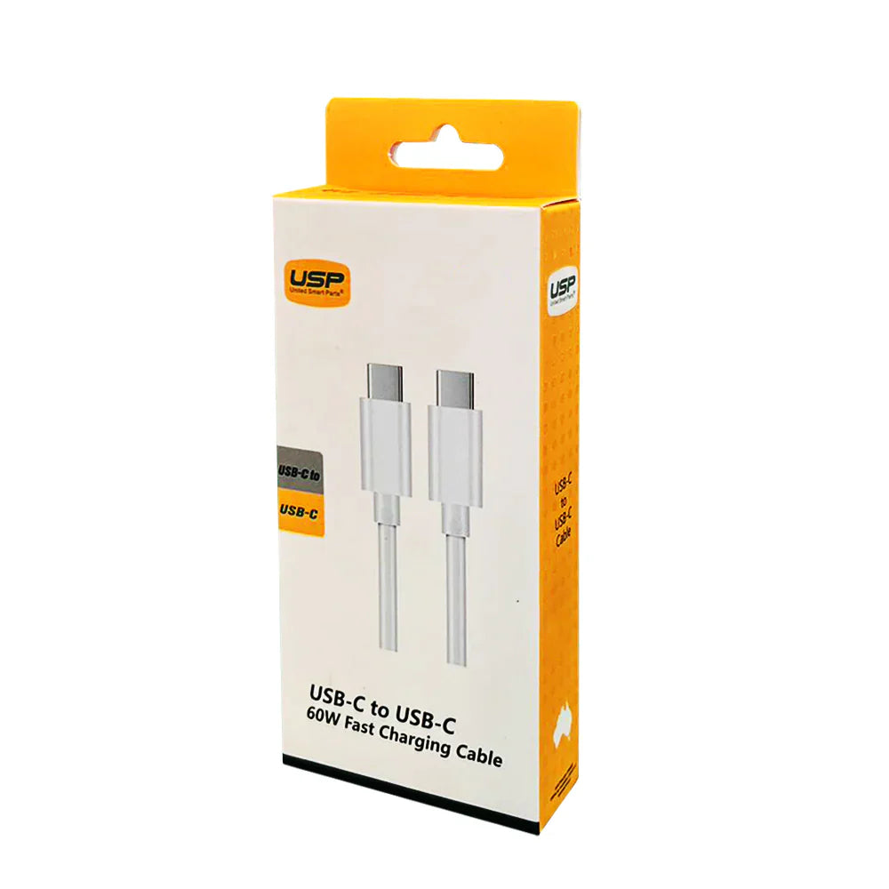 0.2M 60W USB-C to USB-C Mini White Cable USP