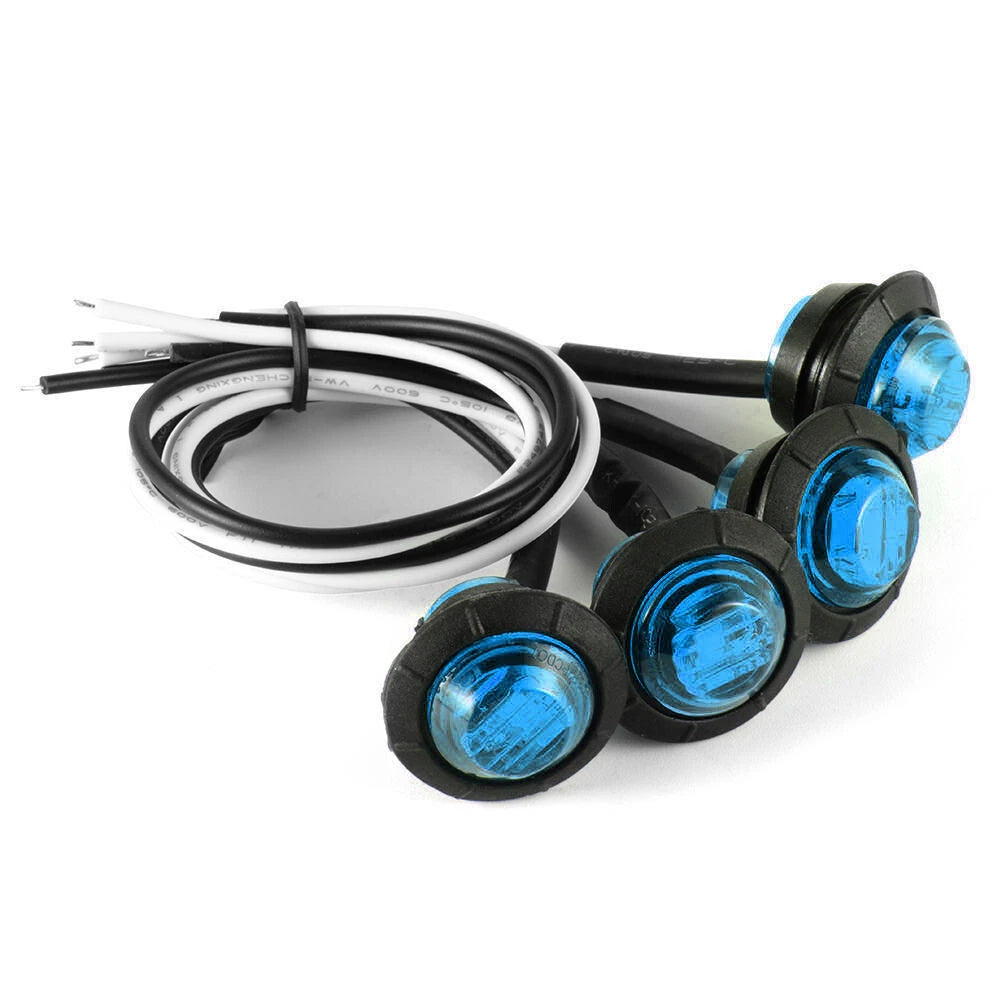 10X Blue Round Marine Boat Cabin Courtesy Lights Deck LED Walkway Stair Light