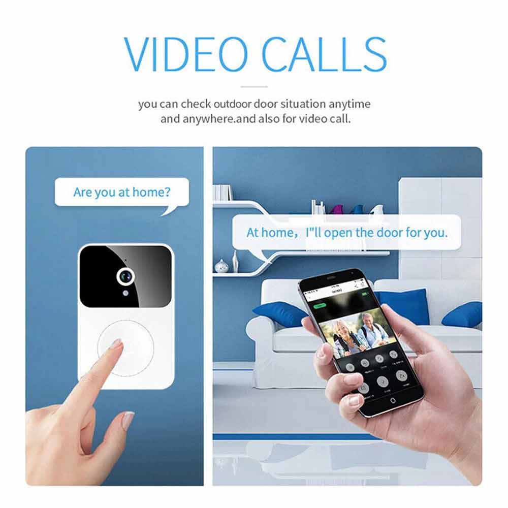 Wireless WiFi Doorbell Camera Video Door Bell Intercom Phone Smart Security Cam