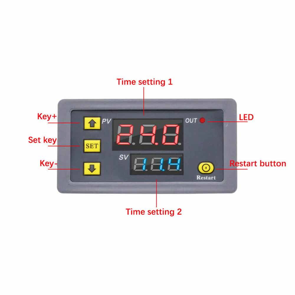 DC 12V 24V Digital Timing Delay Relay Home Adjustable Cycle Timer Control Switch