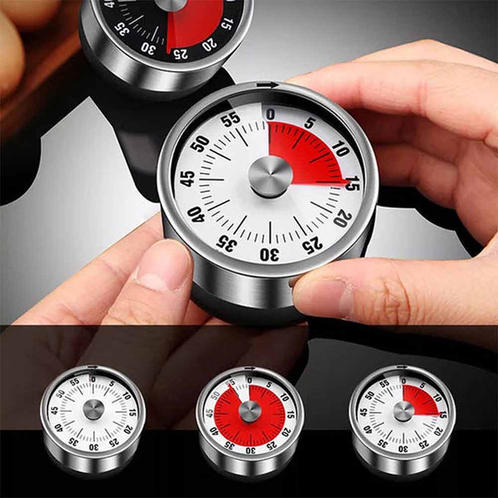 Kitchen Timer,Mechanical Stainless Steel Timer with Loud Alarm for Cooking