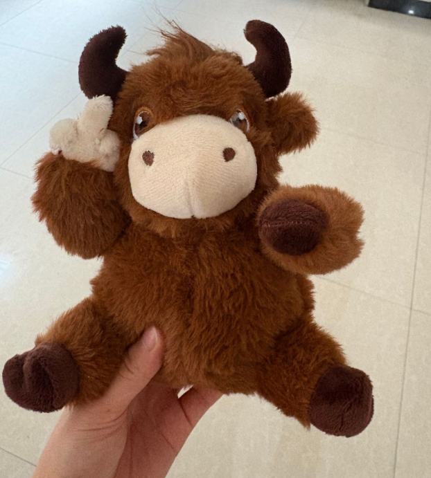 Fluffy Farm Animal Stuffed Dolls- Black & White Cow, Pink Pig,Brown Cow Plush Toys
