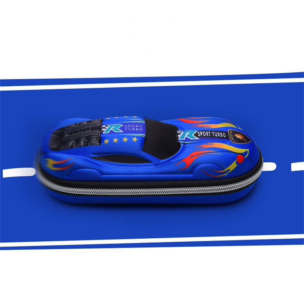Cartoon Racing Car Pencil Box Holder with Hidden Storage Pockets Gift