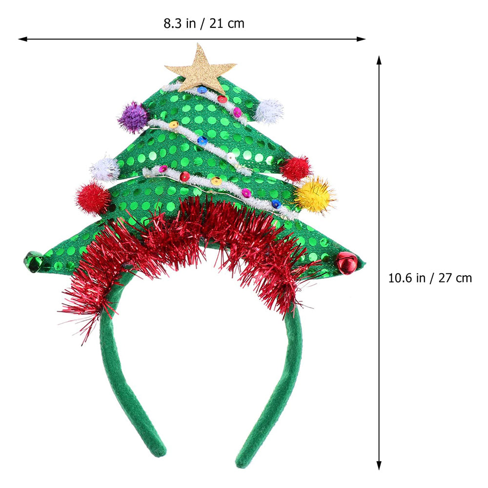 Christmas Headbands Xmas Tree Headwear Light Up Headdress Hair Accessories