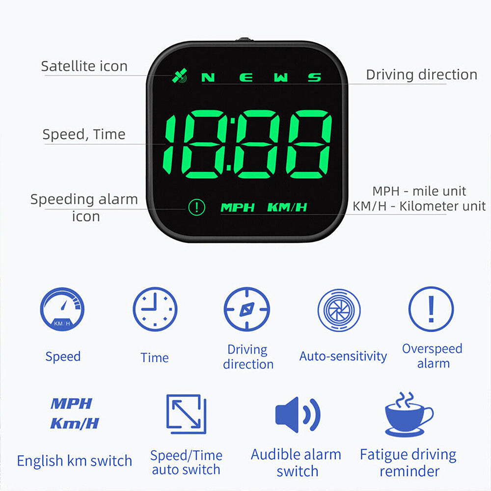 CAR DIGITAL GPS SATELITE SPEEDO SPEED MPH KMH HUD HEAD UP DISPLAY UNIVERSAL