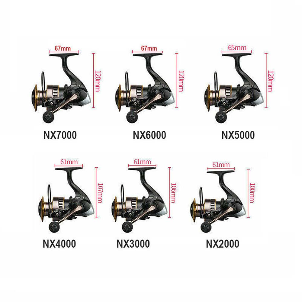 Fishing Reel HE2000-7000 Max Drag 10kg High Speed Metal Spool Spinning Reel