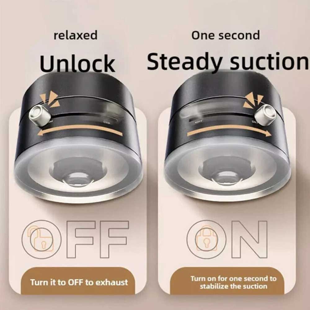 Magnetic Car Phone Holder - Vacuum Suction Cup, 360° Rotation, Strong Hold for Dashboard/Windshield