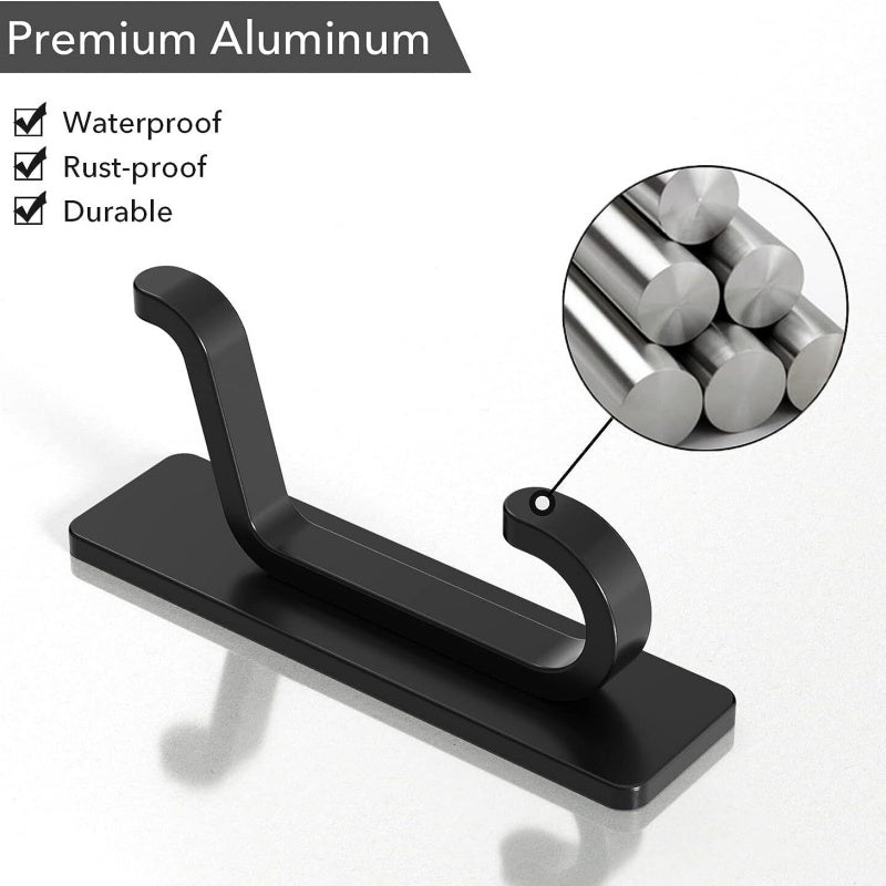 4x Self Adhesive Hooks Sticky Extra Strong Hanging up to 6KG Metal Heavy Duty