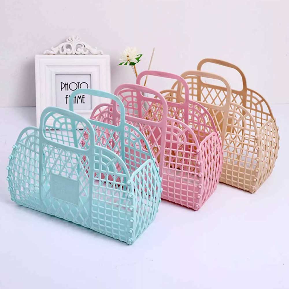 Jelly Tote Bright Jelly Bags Reusable Gift Basket Girls Beach Bag Jelly Purse