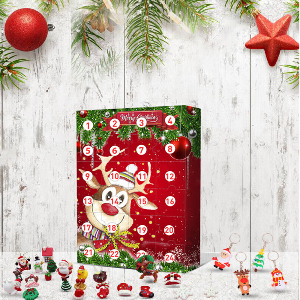 Christmas Elk Advent Calendar Children Xmas 24 Days Countdown Xmas Gift