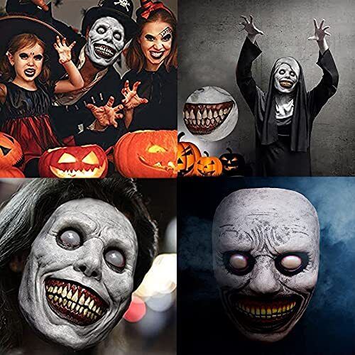 Creepy Smiling Demon Ghost Mask Halloween Cosplay Costume Scary Horror Prop