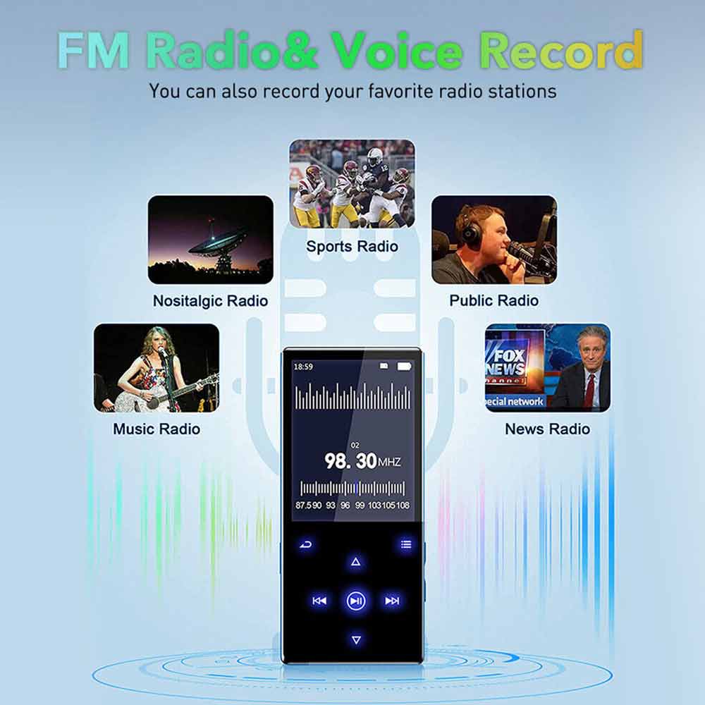 32G MP3 FM Radio Player Sport Music Portable Video Recorder MP4 Bluetooth HIFI