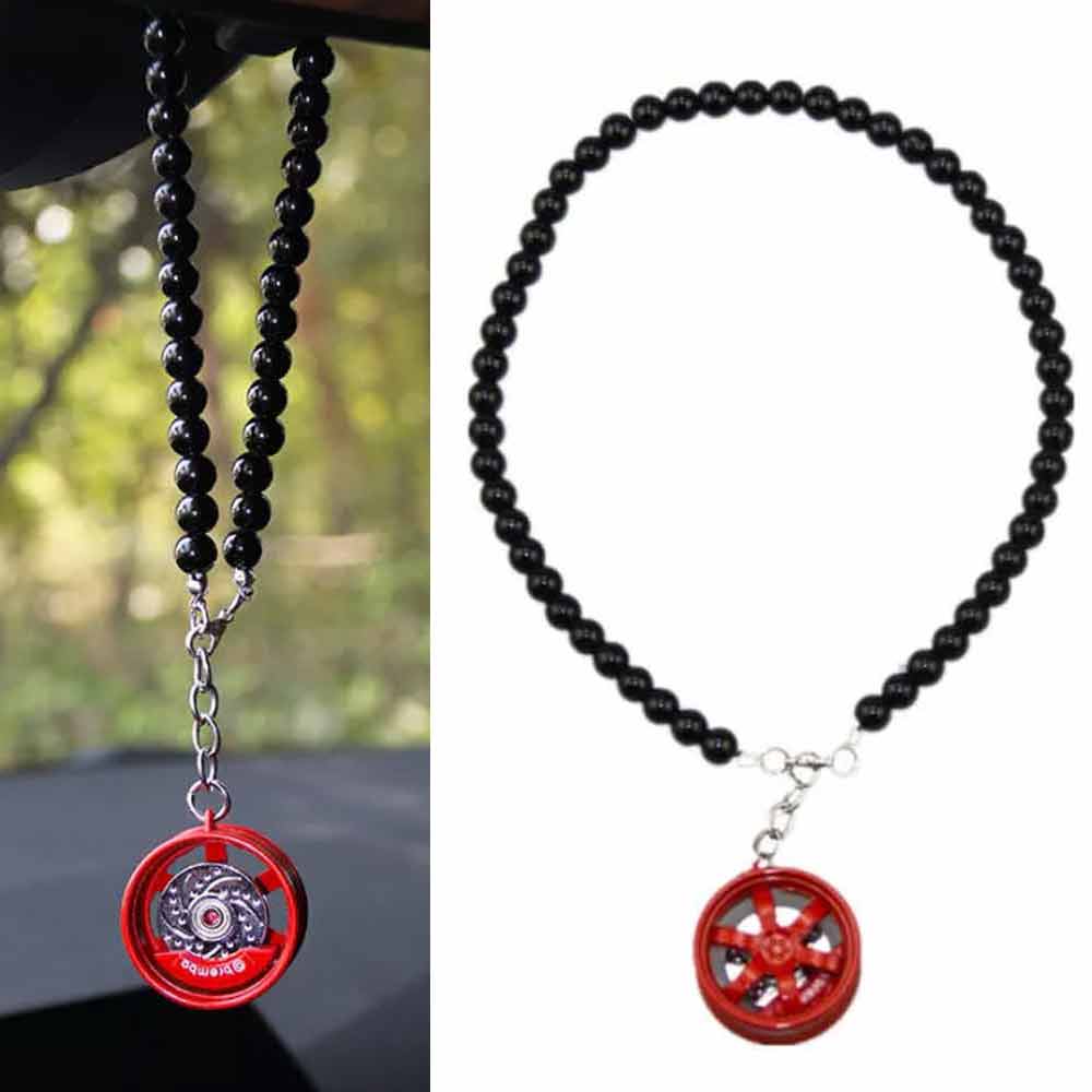 Car Pendant Decoration Metal Hanging Auto Interior Wheel Hub Rear View Mirror