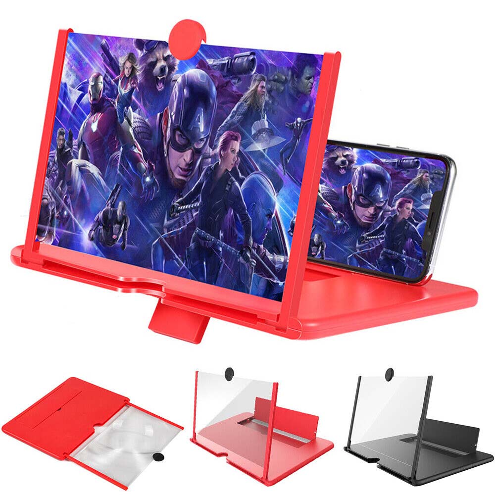 12inch Folding Amplifier Stand Screen Magnifier 3D Adjustable Mobile Phone HD