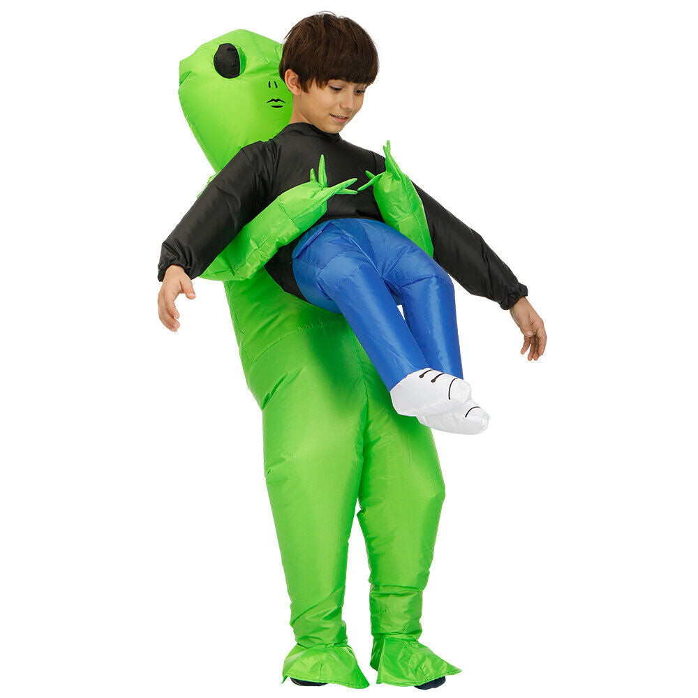 Halloween Green Scary Alien Inflatable Costume Blow Up Party Dress Pump Gift