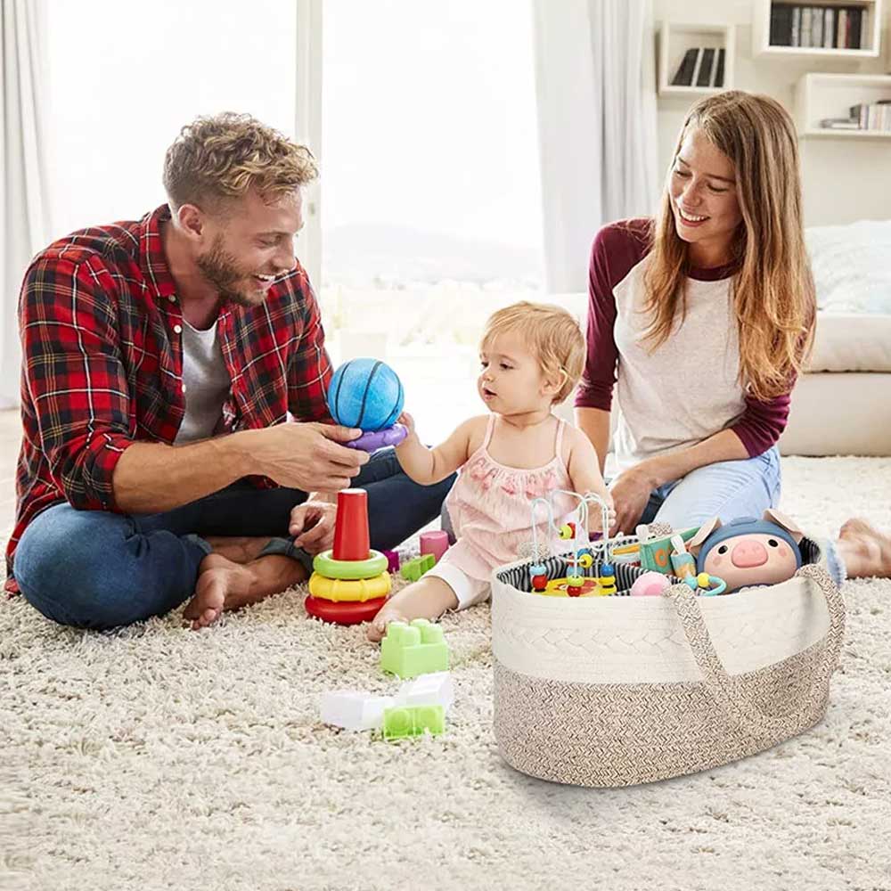Nappy Caddy,Baby Diaper Caddy Organiser, Portable Nursery Storage Basket