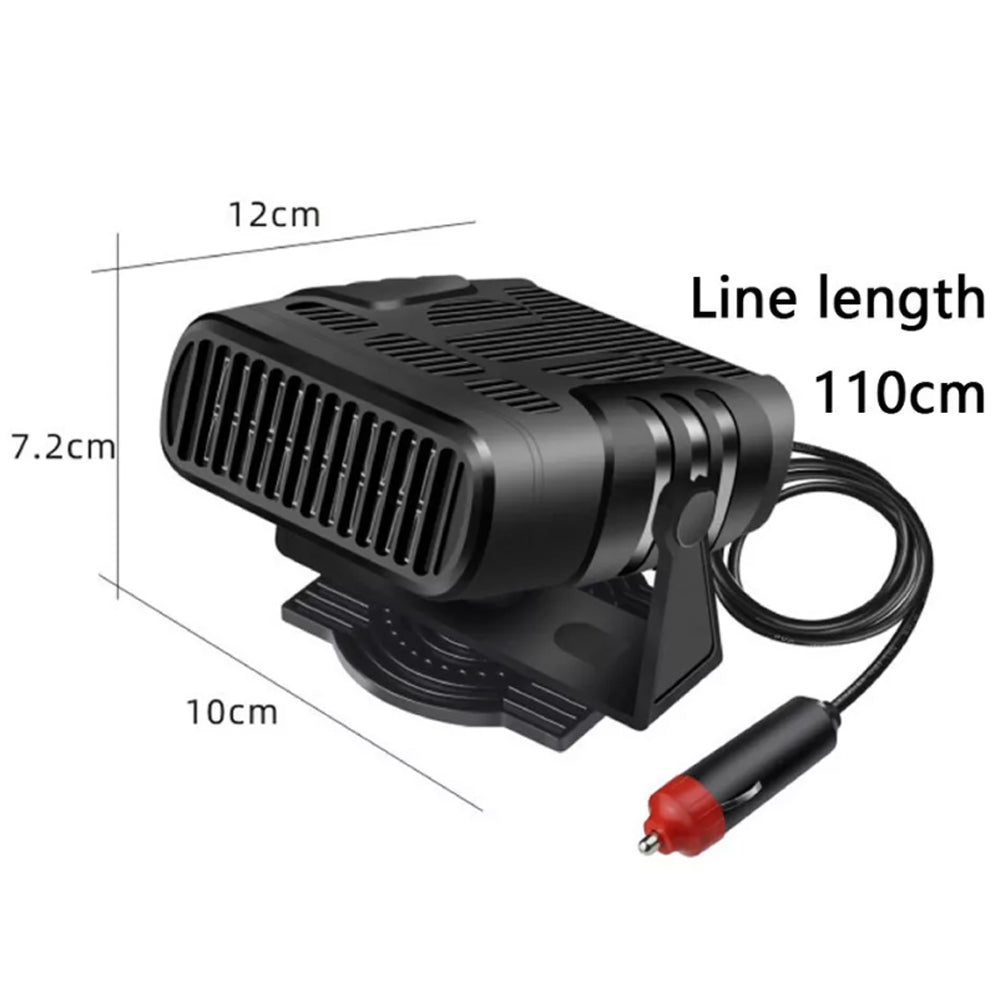 24V Car Fan Heater Portable Vehicle Heating Windscreen Defroster Demister 200W