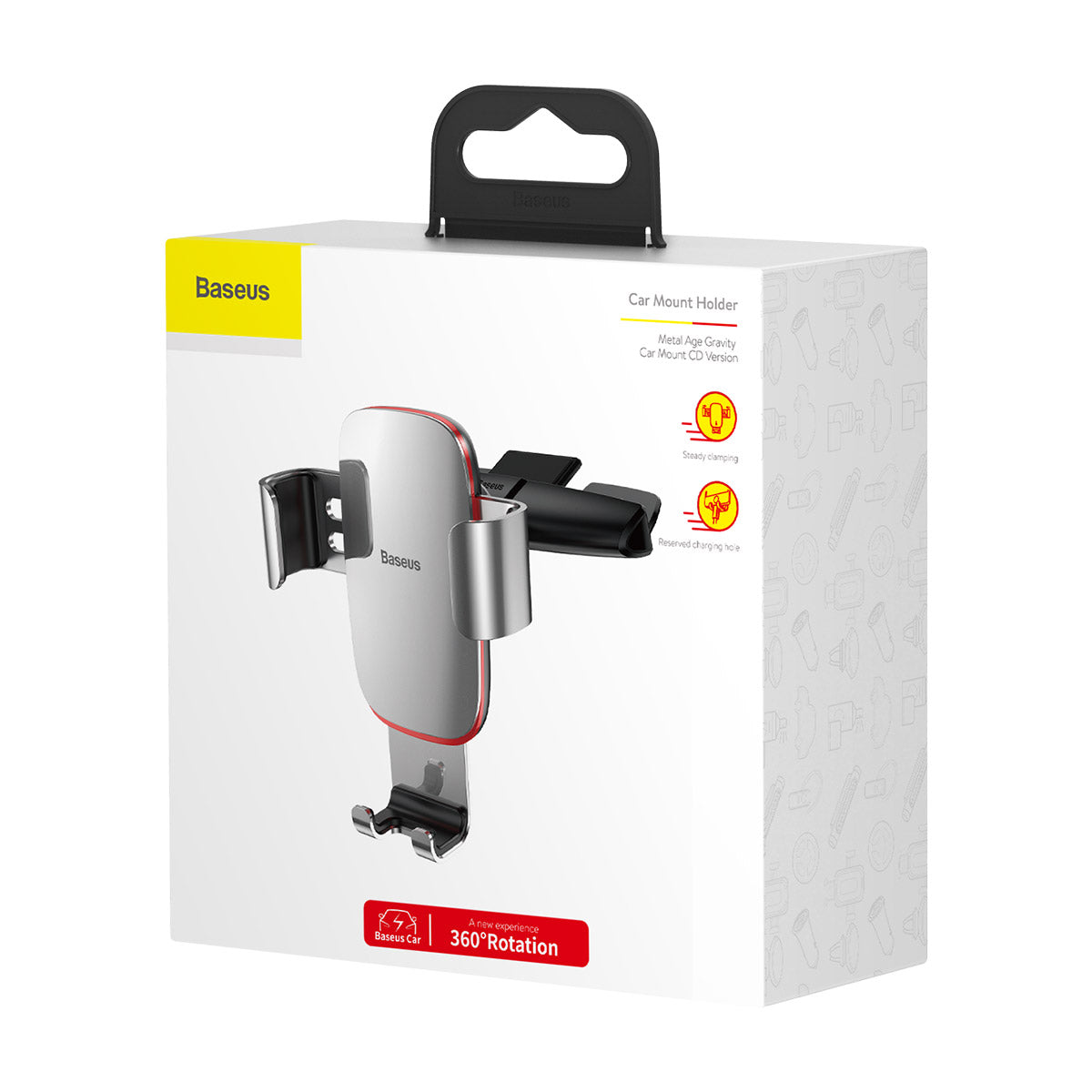 Metal Age Gravity Car Mount Silver Phone Holder Baseus