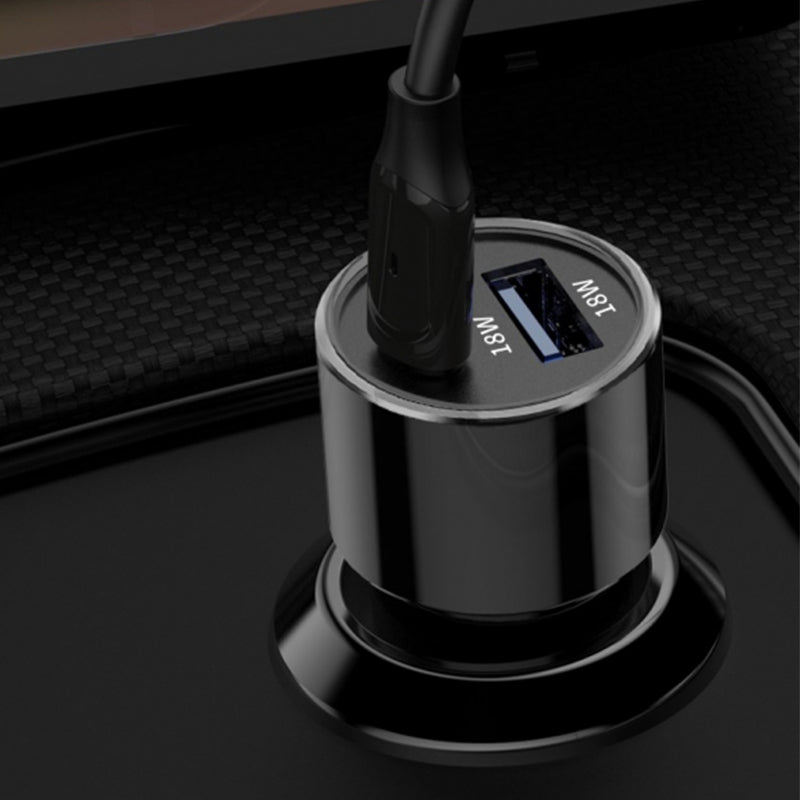 PISEN Metal PD + QC Fast car charger 36W (Black) 5 Pcs 26% off