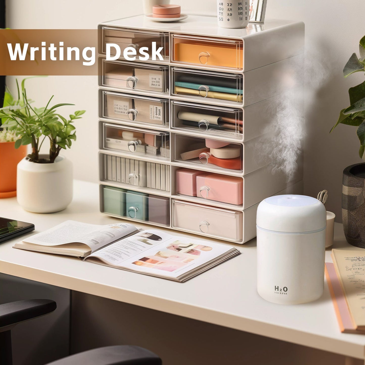 Living Today Mini LED Ultrasonic Humidifier 300ml