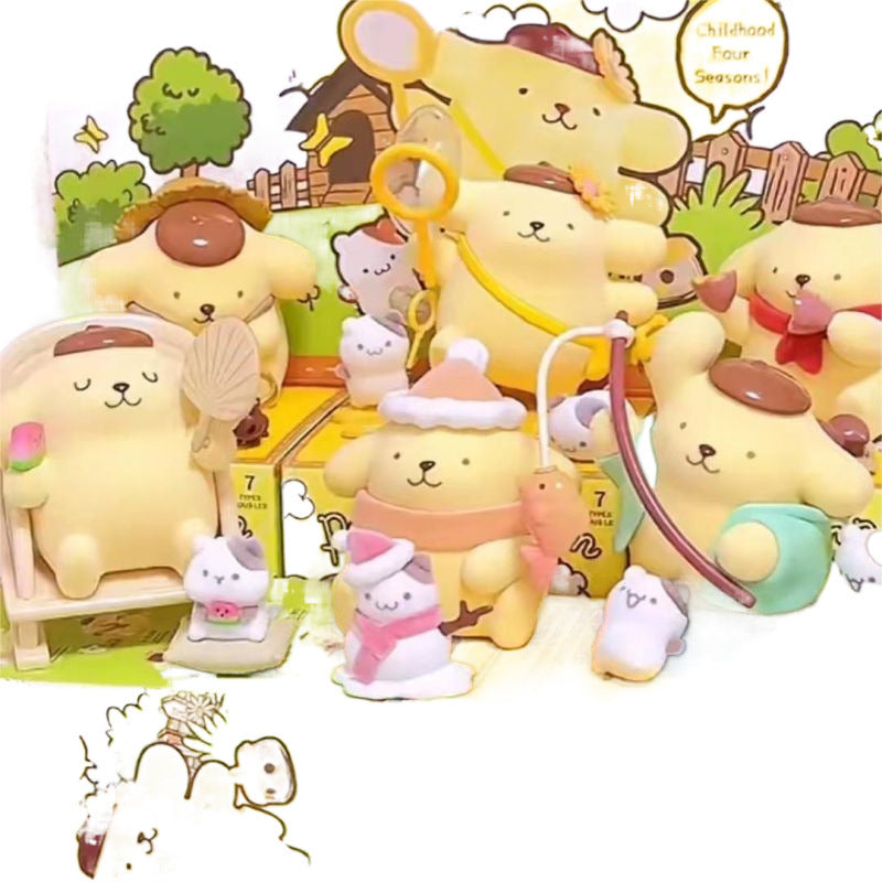 1* Childhood Four Seasons Blind box Doll Cute Desktop Ornament Handmade