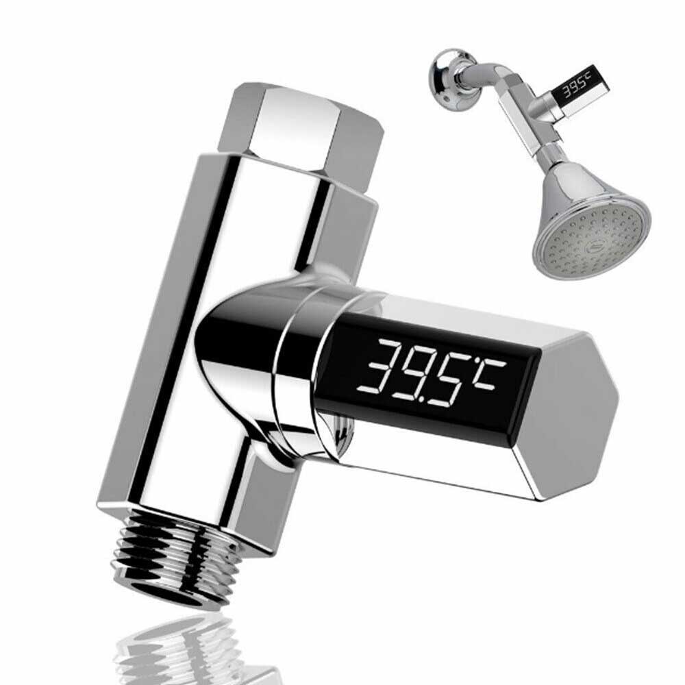 Flow Water Shower Electricity Self-Generating LED Celsius Display Thermometer AU