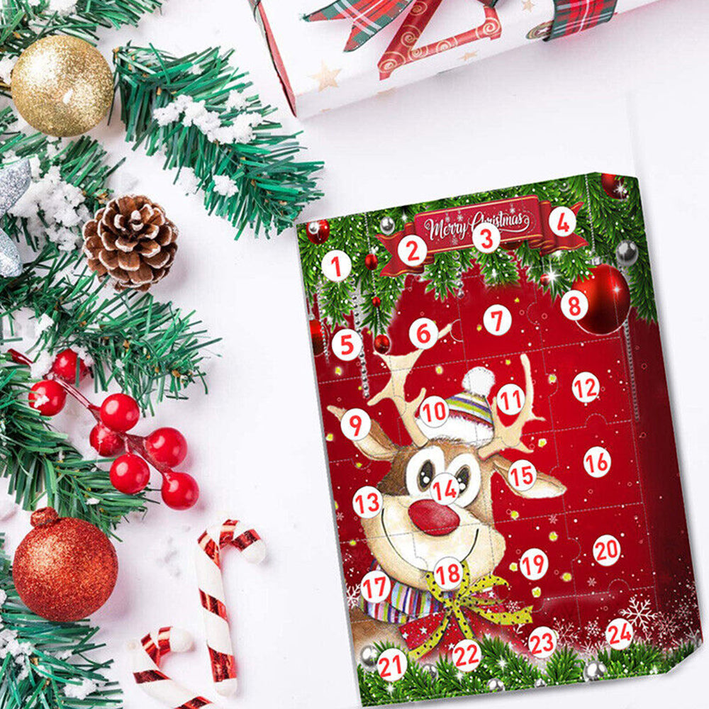 Christmas Elk Advent Calendar Children Xmas 24 Days Countdown Xmas Gift