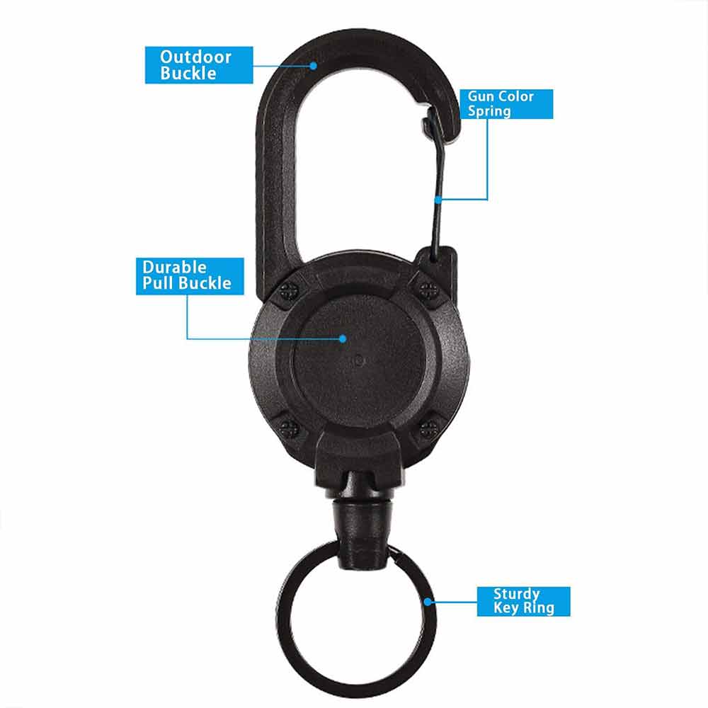 Retractable Keychain Heavy Duty Badge Lanyard Holder Portable Climbing Equipment