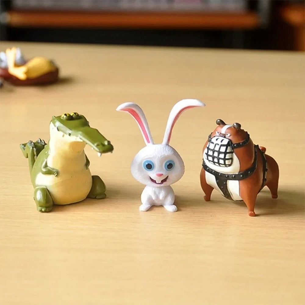 14PCS PVC Pet Figures – Rabbit, Dog & Cat Action Toys for Christmas Gift